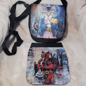 Stranger Things Kittieleven & Deadpool Crossbody Purse Shoulder Bag NWOT
